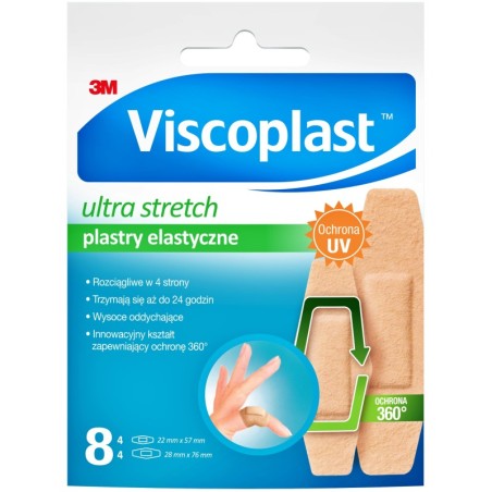 VISCOPLAST Plastry Elastyczne ULTRA STRETCH 8 szt