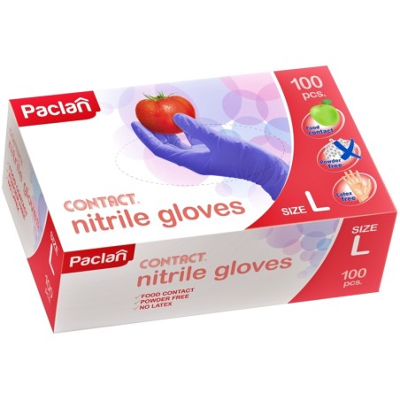 Rekawiczki Nitrylowe Lawendowe PACLAN  L 100 szt