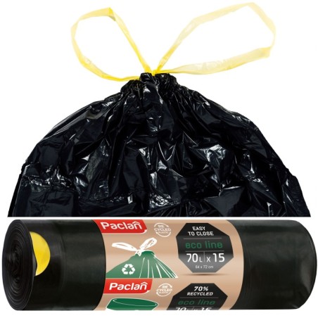 Worki na Smieci PACLAN ECO LINE Z TASMA 70L 15 szt