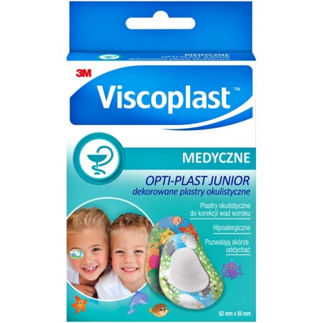 VISCOPLAST OPTI-PLAST JUNIOR DEKOROWANE Okulistyczne Plastry na Oko Ortopad