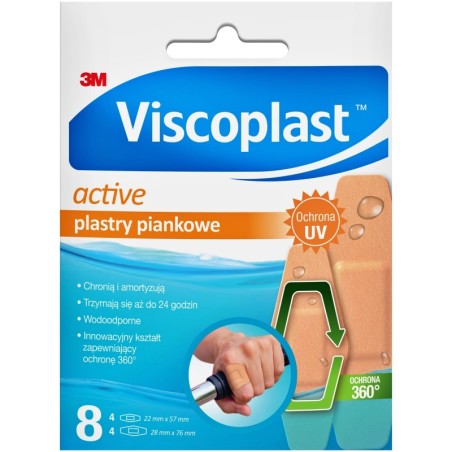 VISCOPLAST ACTIVE 8 szt - 2 rozmiary      plastry piankowe