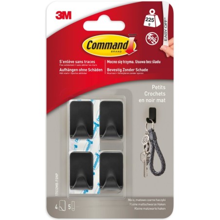 Haczyki Samoprzylepne Czarne COMMAND 4 szt 17032 BLACK