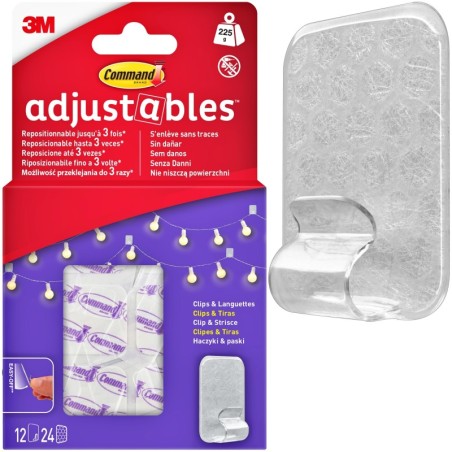 Haczyki COMMAND klipsy do Dekoracji Ozdób 12 szt 17840CLR