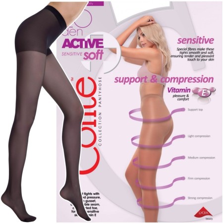 RAJSTOPY WYSZCUPLAJACE CONTE 20 DEN ACTIVE SOFT R2 NERO