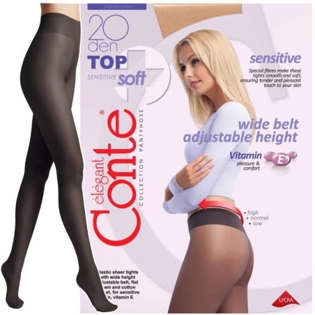 RAJSTOPY DAMSKIE CONTE 20 DEN TOP SOFT R2 NERO