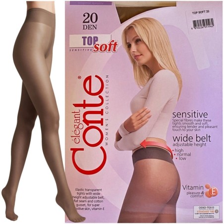 RAJSTOPY DAMSKIE CONTE 20 DEN TOP SOFT R2 GRAFIT