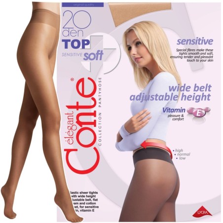 RAJSTOPY DAMSKIE CONTE 20 DEN TOP SOFT R3 NATURAL