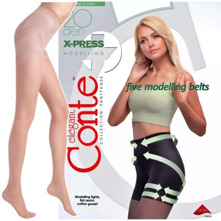 RAJSTOPY WYSZCZUPLAJACE CONTE 20 DEN X-PRESS R2 NATURAL