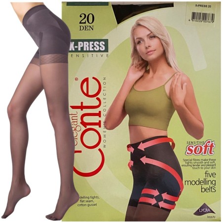 RAJSTOPY WYSZCZUPLAJACE CONTE 20 DEN X-PRESS R3 GRAFIT