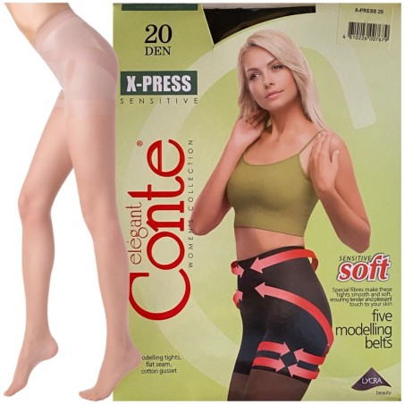 RAJSTOPY WYSZCZUPLAJACE CONTE 20 DEN X-PRESS R3 NATURAL