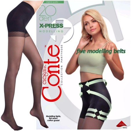 RAJSTOPY WYSZCZUPLAJACE CONTE 20 DEN X-PRESS R3 NERO