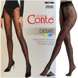 RAJSTOPY DAMSKIE WZORY CONTE 20 DEN DESIRE R5 NERO