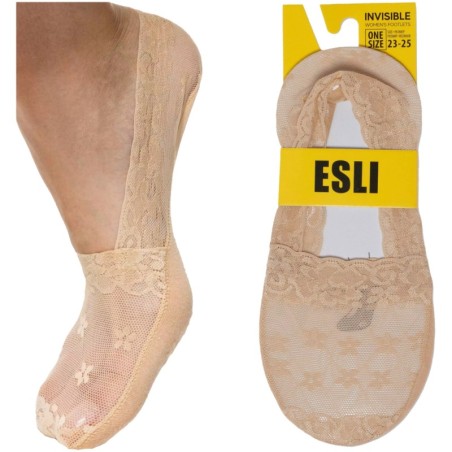 CONTE stopki ESLI -koronka-pudrowy        rose-r.23-25