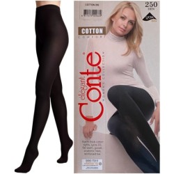 RAJSTOPY PLUS SIZE CONTE 250 DEN COTTON R6 NERO
