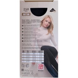 RAJSTOPY PLUS SIZE CONTE 250 DEN COTTON R6 NERO