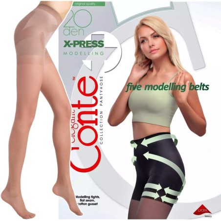 RAJSTOPY WYSZCZUPLAJACE CONTE 20 DEN X-PRESS R4 BRONZ