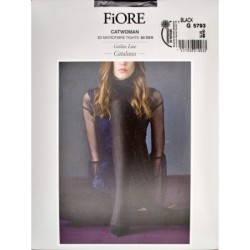 CATWOMAN Rajstopy Wzory FIORE 3D 60 DEN R2 BLACK
