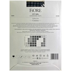CITY GIRL Rajstopy Wzory FIORE 40 DEN 3D R4 BLACK-LINEN