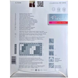 CLARISSA Rajstopy Wzory FIORE 40 DEN R3 LIGHT GREY