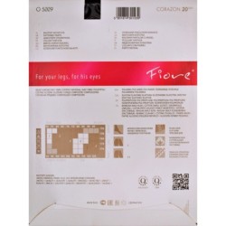 CORAZON  Rajstopy Wzory FIORE BIKINI 20 DEN R2 BLACK