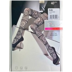 ELDA Rajstopy Wzory FIORE 40 DEN R2 NAVY BLUE