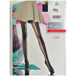 EMILIA  Rajstopy Wzory FIORE 20 DEN R2 BLACK