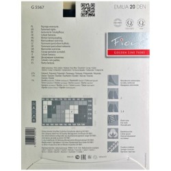 EMILIA  Rajstopy Wzory FIORE 20 DEN R4 BLACK