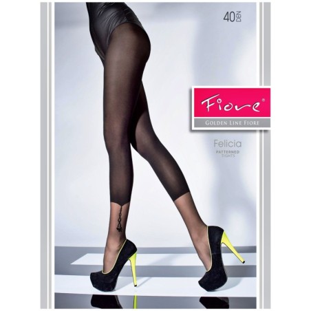 FELICIA Rajstopy Wzory FIORE 40 DEN R4 BLACK