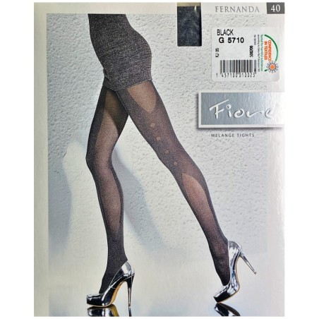 FERNANDA Rajstopy Wzory FIORE 40 DEN R2 BLACK