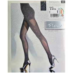 FERNANDA Rajstopy Wzory FIORE 40 DEN R3 BLACK
