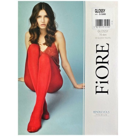 GLOSSY Rajstopy Grube FIORE 70 DEN R2 HOLLYWOOD RED