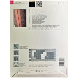 HESTIA  Rajstopy Wzory FIORE 40 DEN R2 BLACK