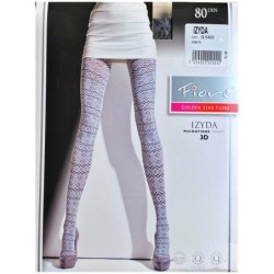 IZYDA Rajstopy Wzory FIORE 3D 80 DEN R2 WHITE