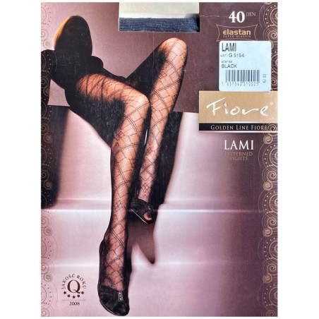 LAMI Rajstopy Wzory FIORE 40 DEN R2 BLACK