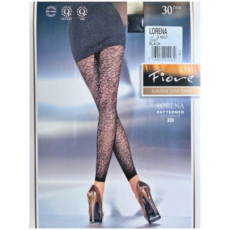 LORENA Leginsy Wzory FIORE 3D R2 BLACK