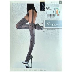 LORISA Rajstopy Wzory FIORE 40 DEN R3 BLACK