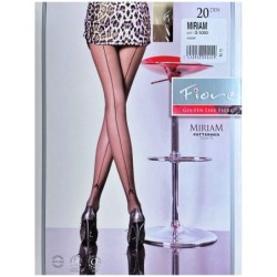MIRIAM Rajstopy Wzory Szew FIORE 20 DEN R2 BLACK