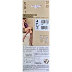 NOLA Podkolanowki Wzor FIORE 20 DEN WHITE