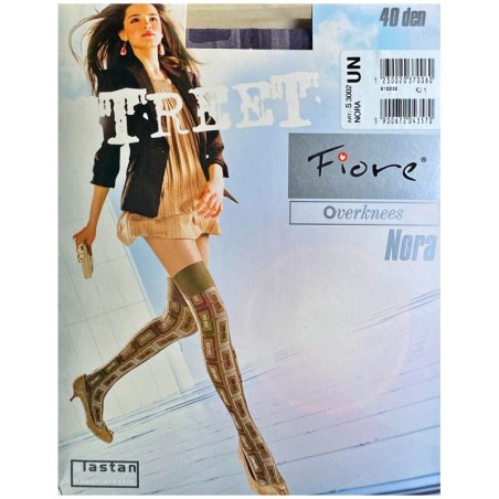 NORA Zakolanowki Wzory FIORE GREY