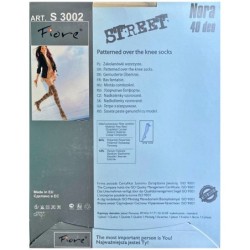 NORA Zakolanowki Wzory FIORE GREY