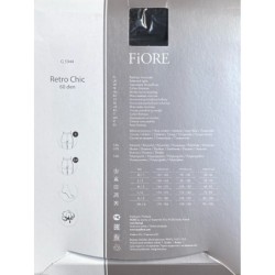 RETRO CHIC Rajstopy Wzory FIORE 60den R4 BLACK/MELANGE