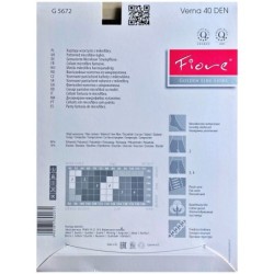 VERNA Rajstopy Wzory FIORE 40 DEN R3 ANTRACYT