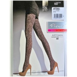ARTEMIA Rajstopy Wzory FIORE 3D 60 DEN R3 GRAPHITE