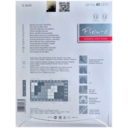 JENNY Rajstopy Wzory FIORE 40 DEN 3D R3 WHITE