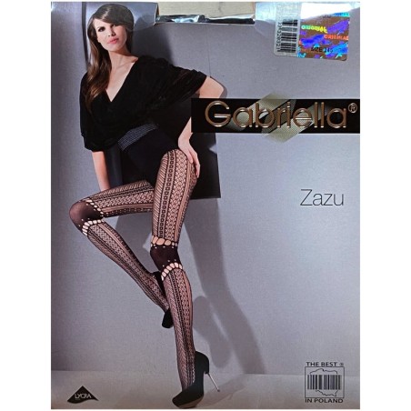 ZAZU  SIATECZKA Z OZD.MOTYWEM-r3/4-nero