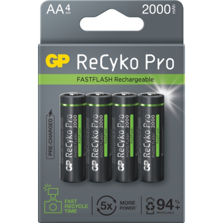 Akumulatorki AA RECYKO R06 2000 mAh - 4szt GP PHOTO