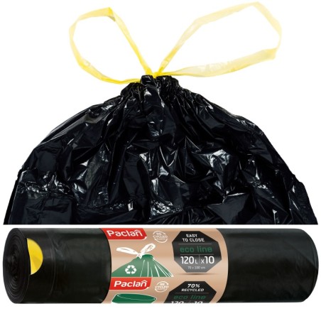 WORKI NA ŚMIECI PACLAN ECO LINE Z TAŚMĄ 120L 10SZT