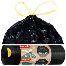 WORKI NA ŚMIECI PACLAN ECO LINE Z TAŚMĄ 60L 15SZT
