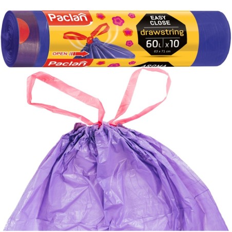 WORKI NA ŚMIECI PACLAN ZAPACHOWE Z TASMĄ 60L 10SZT