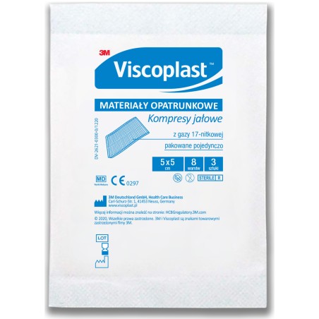 VISCOPLAST kompresy jalowe 5*5 3szt